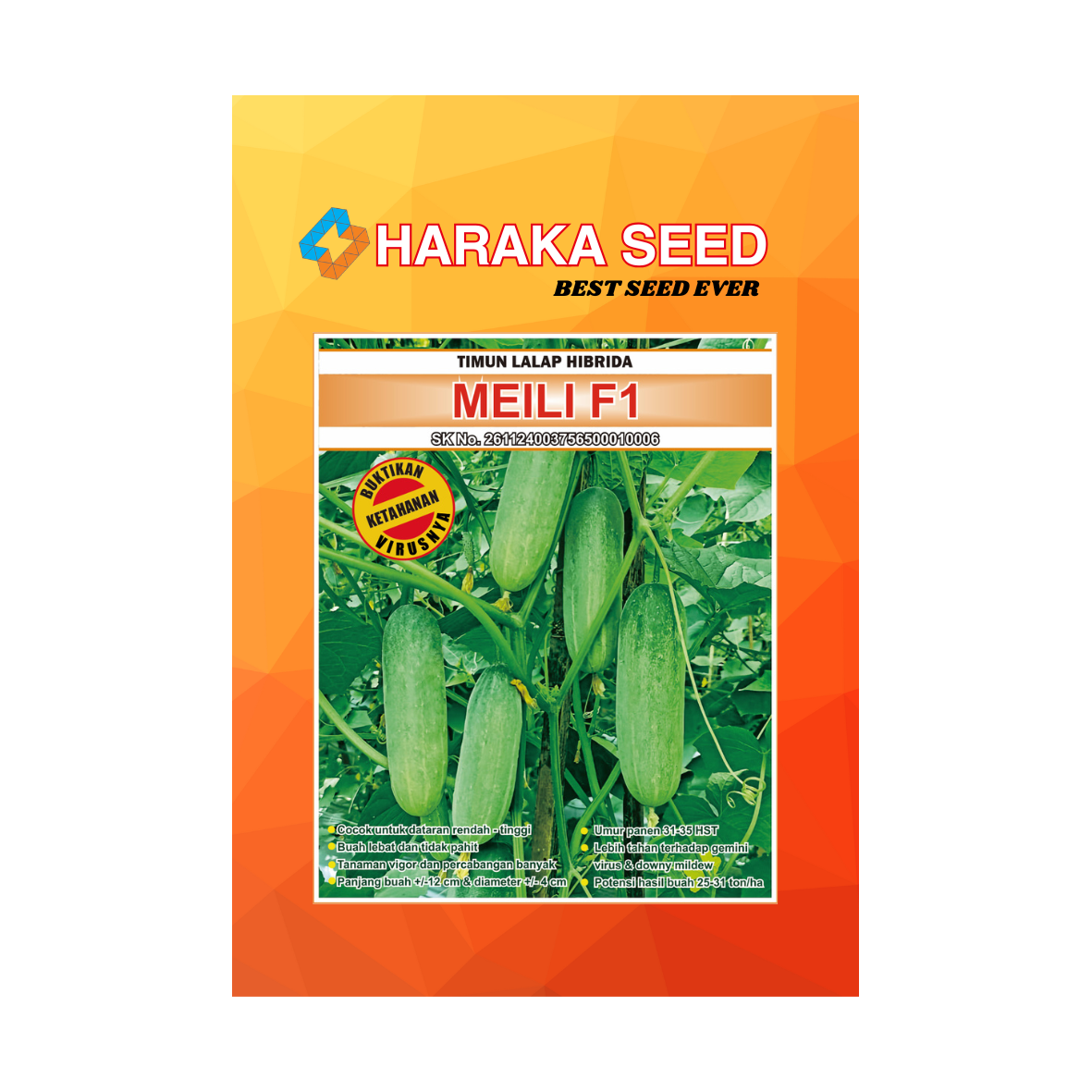 Kemasan benih Mentimun Lalap Hibrida MEILI F1