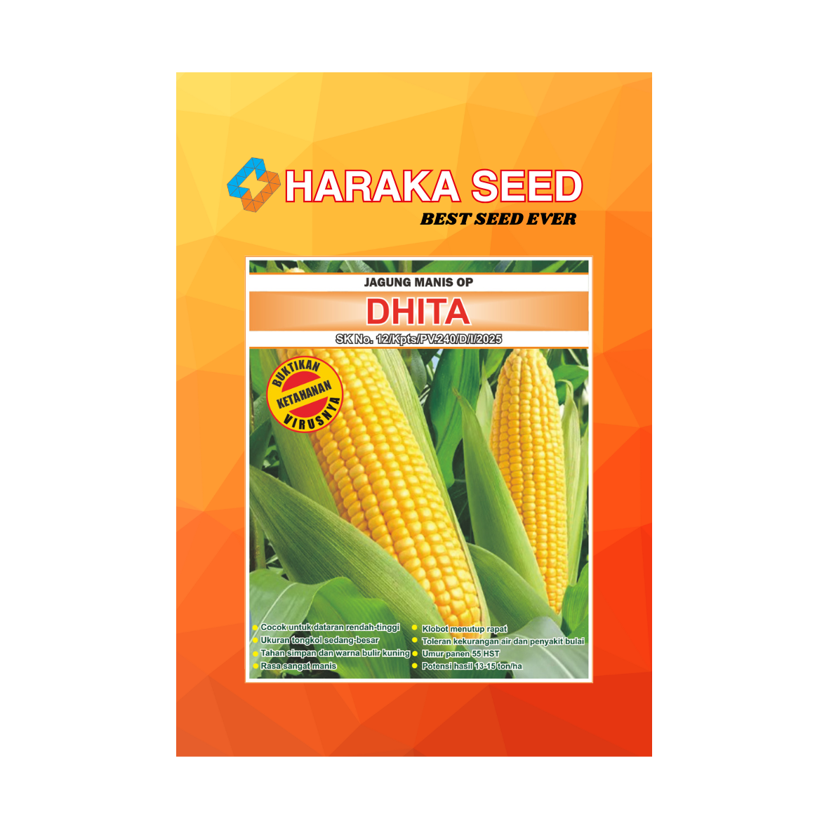 Kemasan benih Jagung Manis OP DHITA